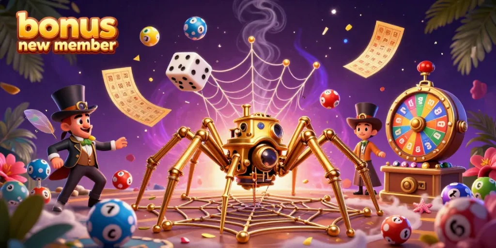 Experience thrilling gameplay with our "bonus new member" offer amidst an exciting casino scene.