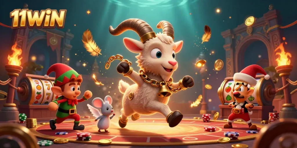 Experience thrilling action at 11WIN's festive horror casino with Krampus and gremlins.