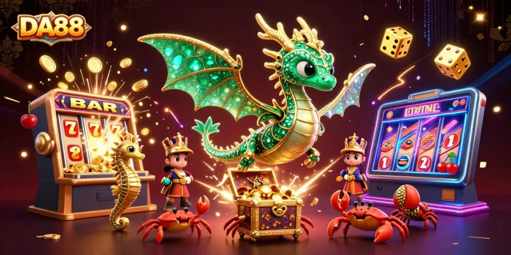 DA88 interactive sea dragon scene reveals captivating casino elements and jackpot excitement.